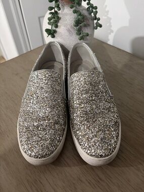 Michael Kors Gold Glitter Slip-On Sneakers